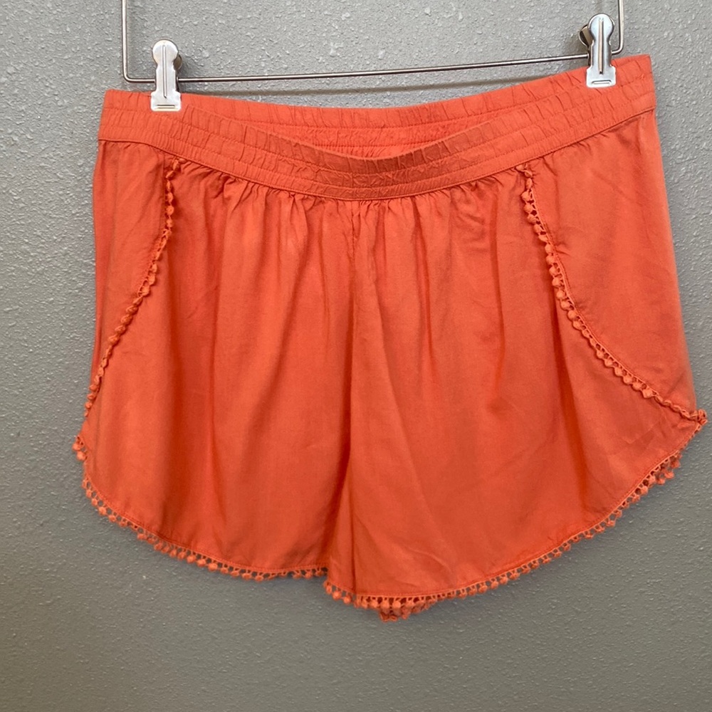 Rusty Orange Shorts Size Large 100% Rayon
